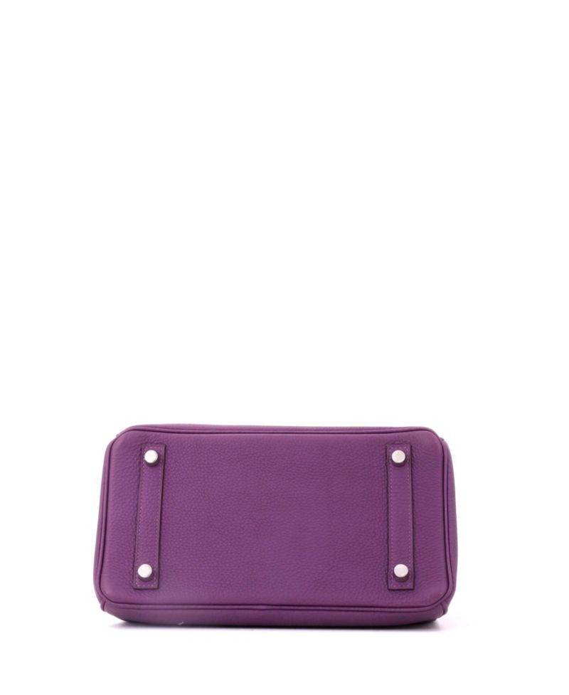 Birkin 25 Handbag Purple Togo with Palladium Hardware