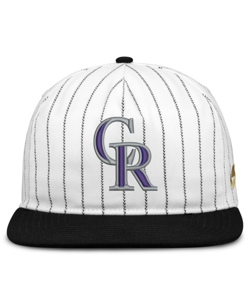Men's White/Black Colorado Rockies Cooperstown Collection Pro Adjustable Hat