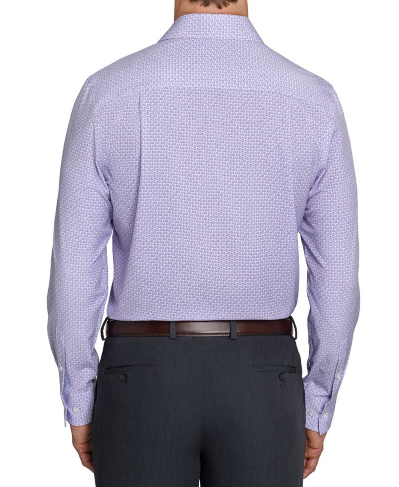 Men's Slim Fit 4-Way Stretch Print Dress Shirt