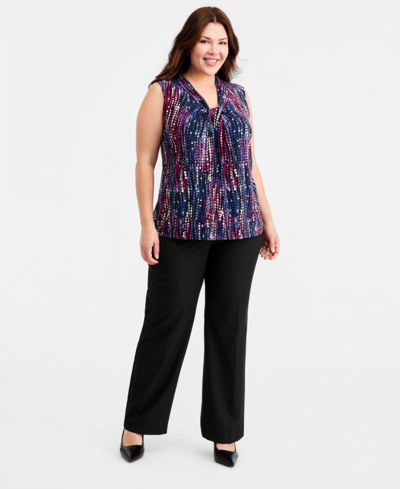 Plus Size Printed Sleeveless Top