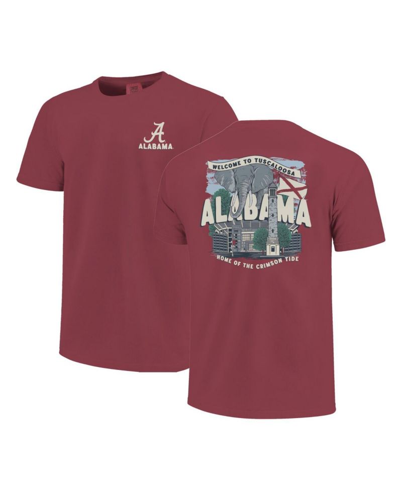 Big Boys and Girls Crimson Alabama Crimson Tide Comfort Colors Hyperlocal Campus Scene T-Shirt