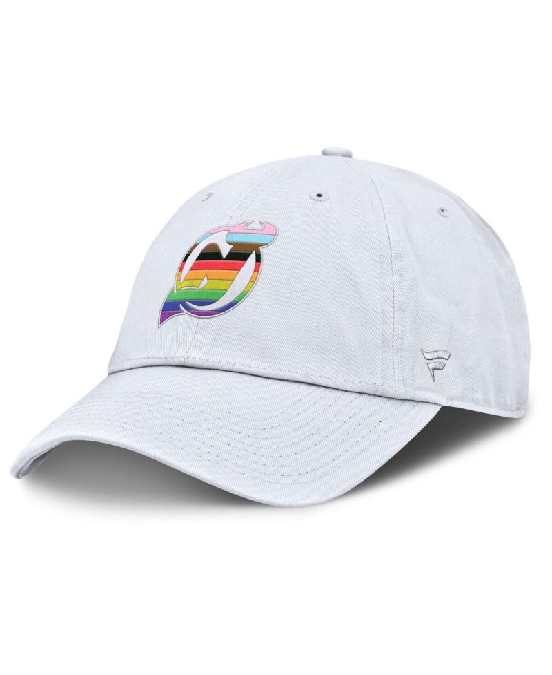 Men's White New Jersey Devils PRIDE Adjustable Hat