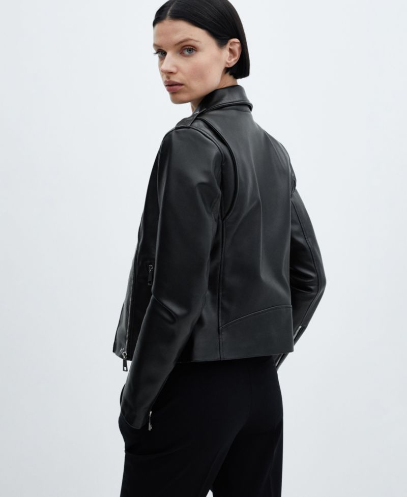 Women's Faux-Leather Biker Jacket