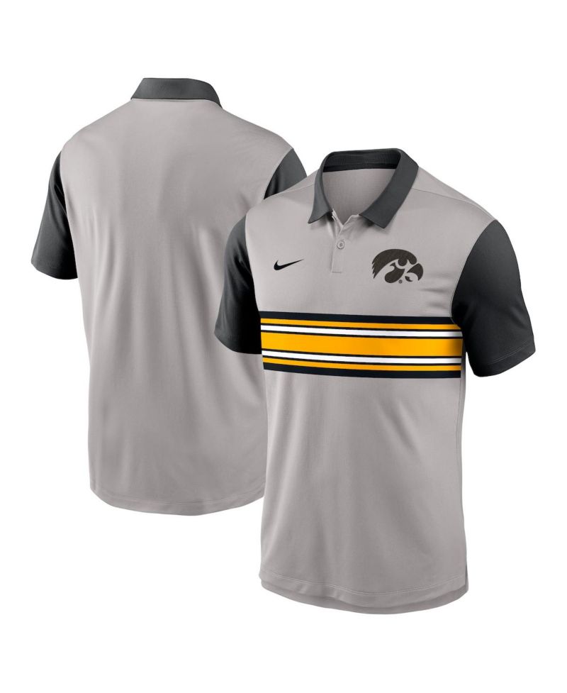 Men's Gray/Black Iowa Hawkeyes Vapor Performance Polo Shirt
