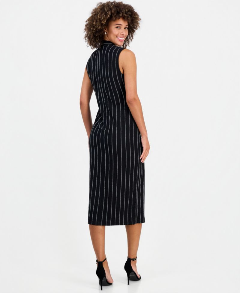 Women's Wrap-Front Sleeveless Midi Dress