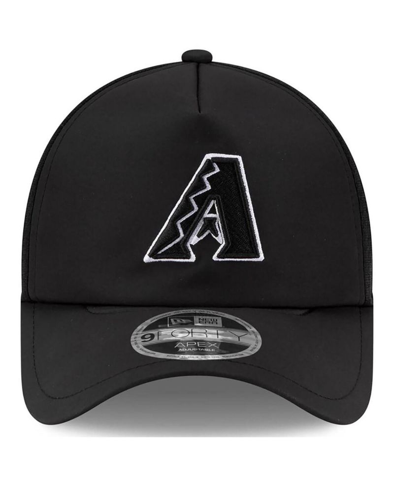 Men's Black Arizona Diamondbacks 2026 Batting Practice Apex 9FORTY Adjustable Trucker Hat