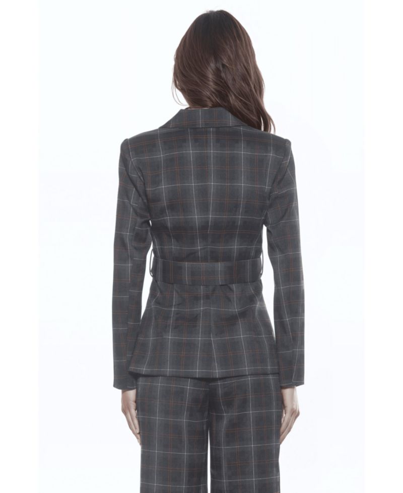 Women's Janna Plaid Long Sleeve Longline Blazer