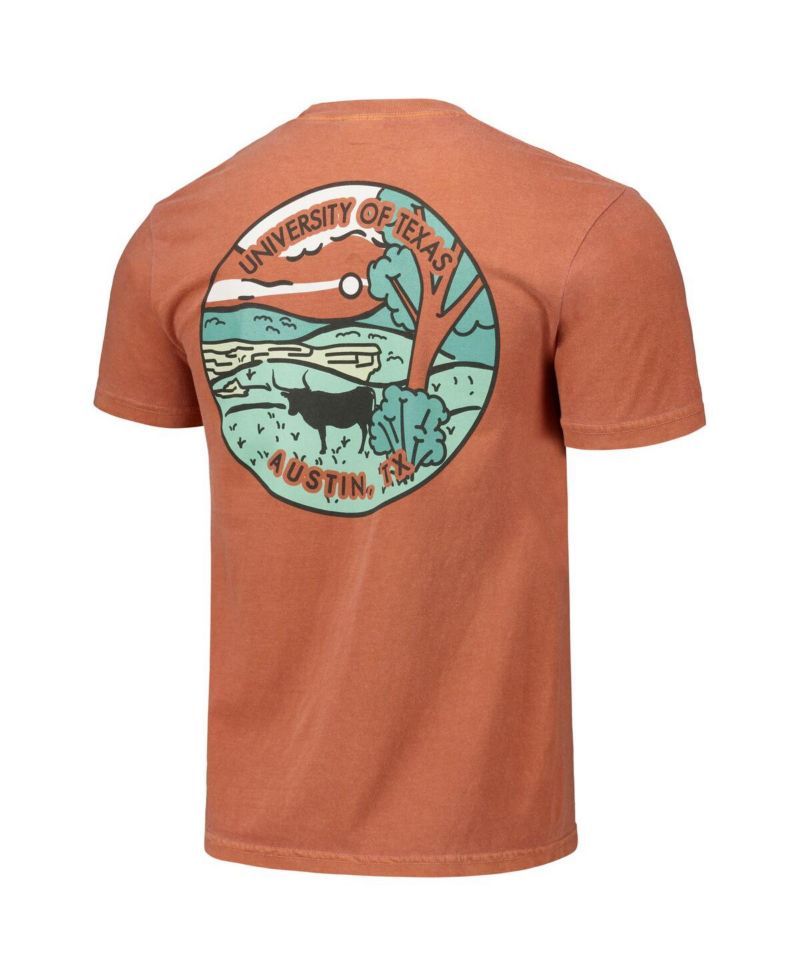 Men's and Women's Burnt Orange Texas Longhorns Scenic Comfort Colors T-Shirt