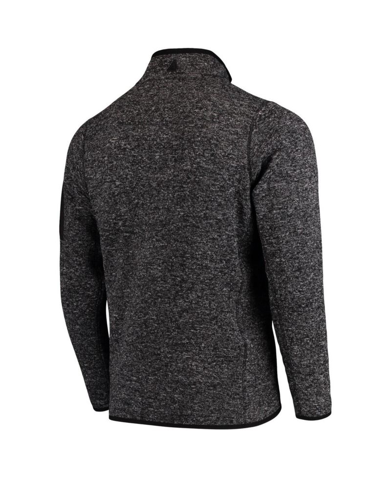 Men's Heather Black Kansas City Chiefs Fortune Quarter-Zip Pullover Jacket