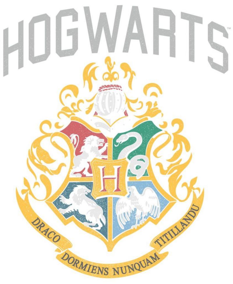 Men's Hogwarts Crest Charcoal Heather T-shirt-Small