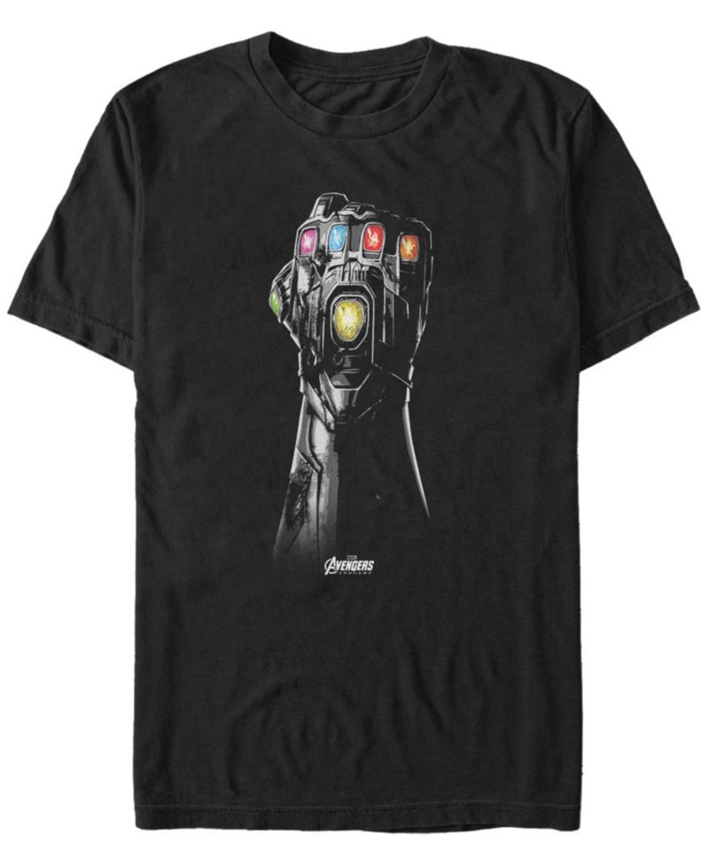 Marvel Men's Avengers Endgame Grayscale Gauntlet, Short Sleeve T-shirt