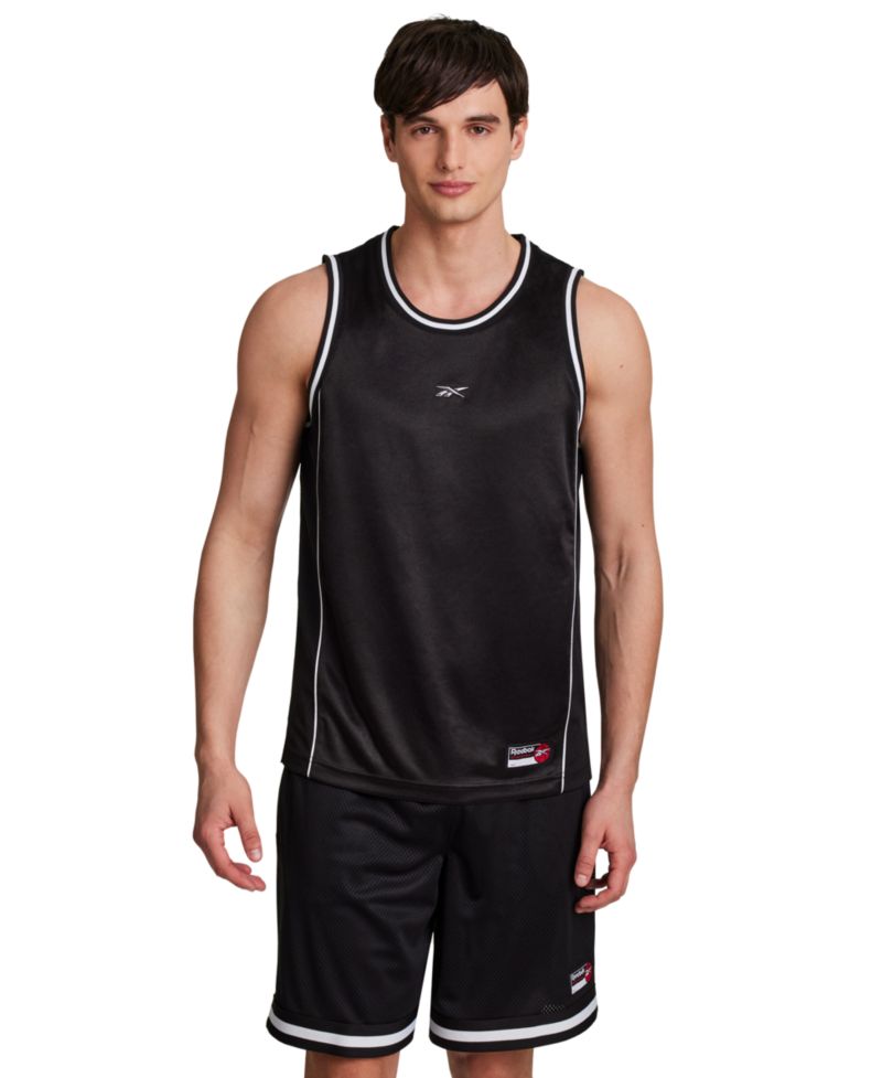 Men's Polyester Basketball Jock Tag Mesh Tank Top T-shirt