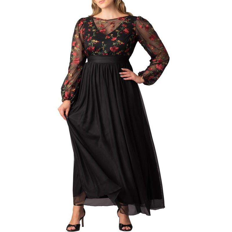 Plus Size Eternal Embroidered Bodice Evening Gown
