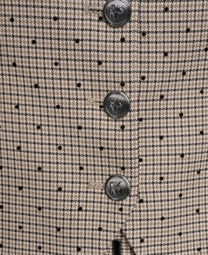 Women's Embellished Houndstooth Square Neck Vest