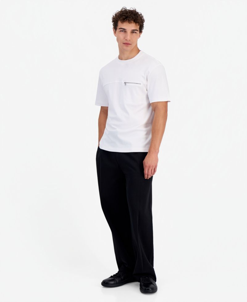Men's Derenn Crewneck Zipper-Pocket T-Shirt