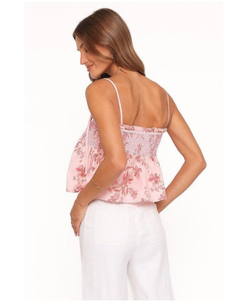 Women's Cosima Square-Neck Floral Crop Cotton Top