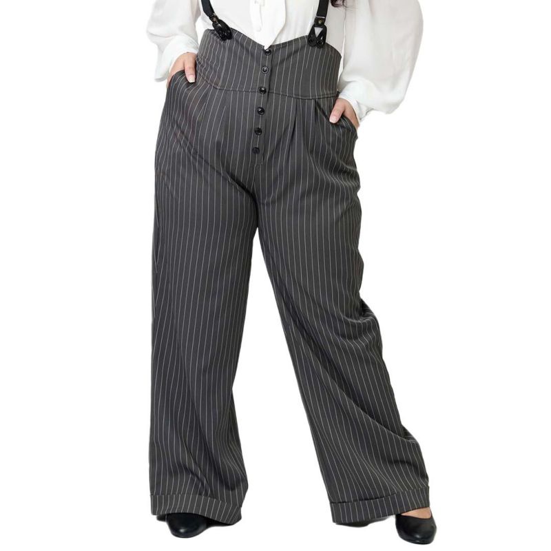 Women's Plus Size Thelma High Waist Suspender Pants