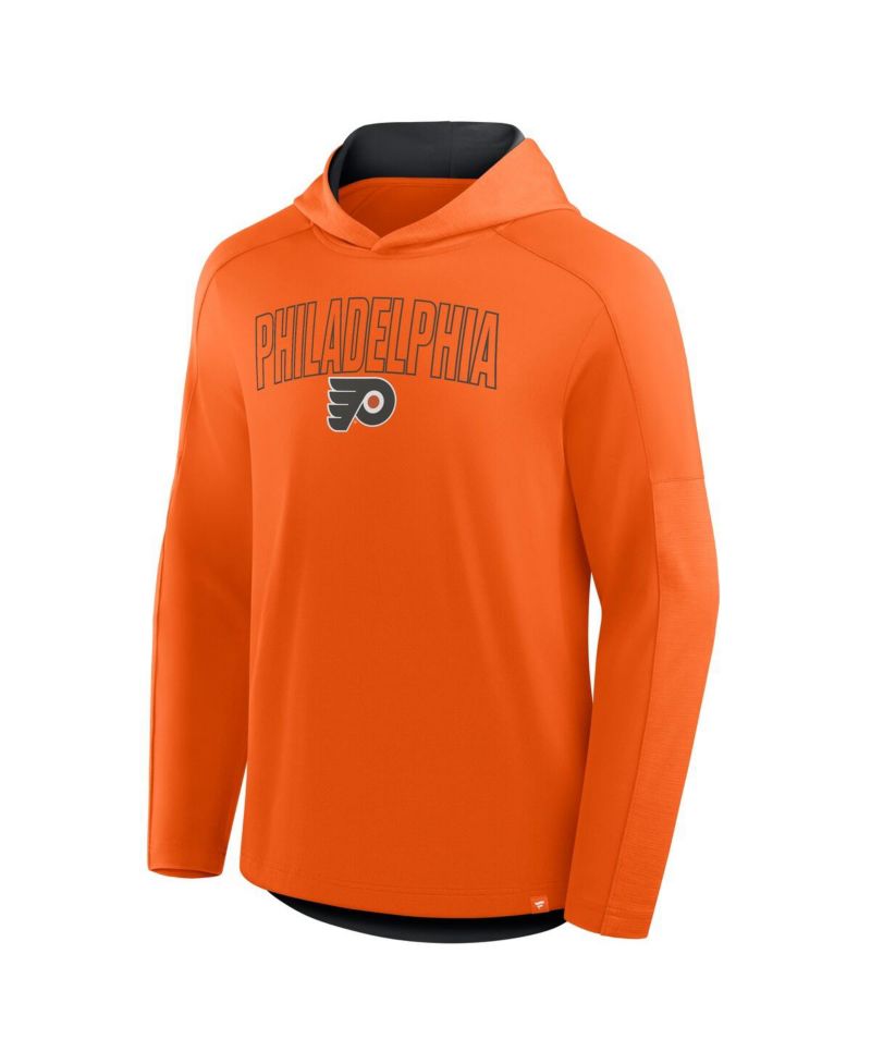 Men's Orange Philadelphia Flyers Penalty Shot Long Sleeve Hoodie T-Shirt
