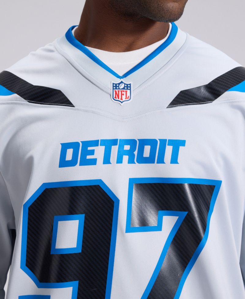 Men's Aidan Hutchinson Silver Detroit Lions 2026 Rivalries Collection Game Jersey