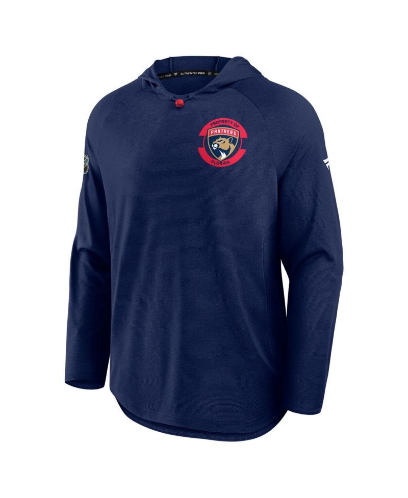 Men's Navy Florida Panthers Authentic Pro Rink Raglan Hoodie