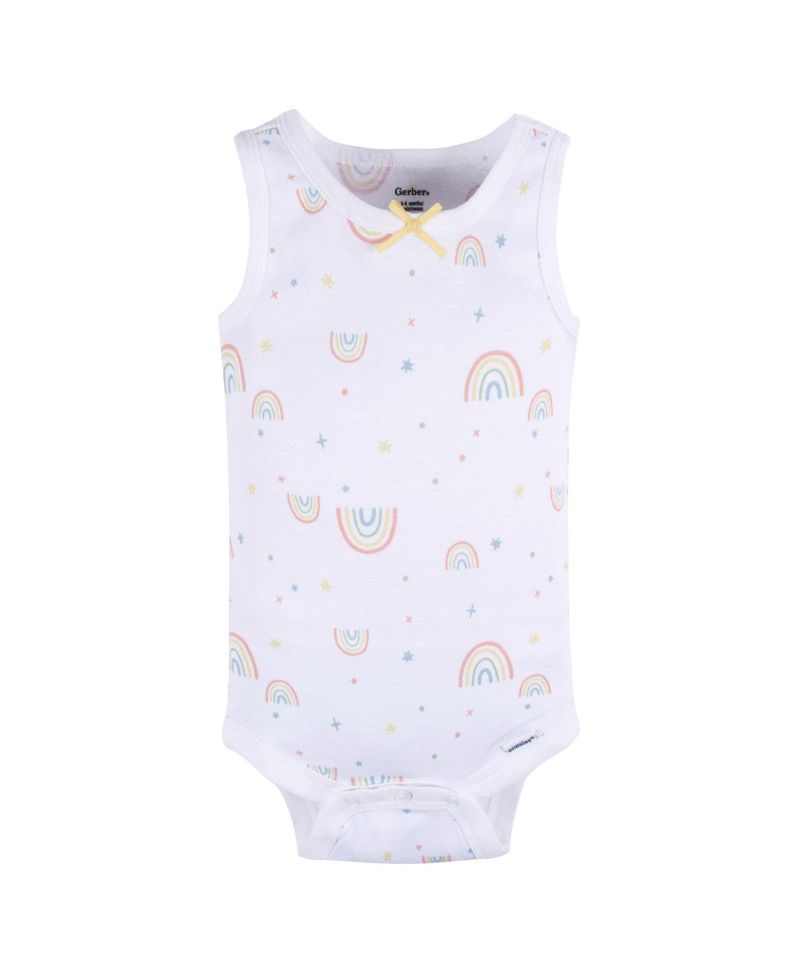 Baby Girls Sleeveless Flowers Onesies, 5-Pack