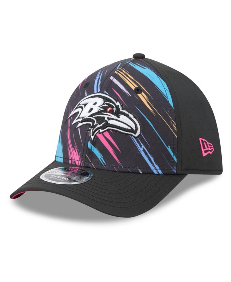 Men's Black Baltimore Ravens 2026 NFL Cruical Catch 39THIRTY M-Crown Stretch Hat
