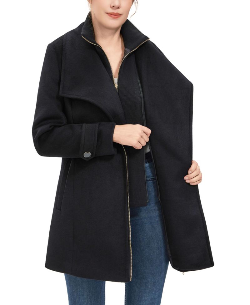 Women's Kinsley Wool Blend Zip Front Walking Coat