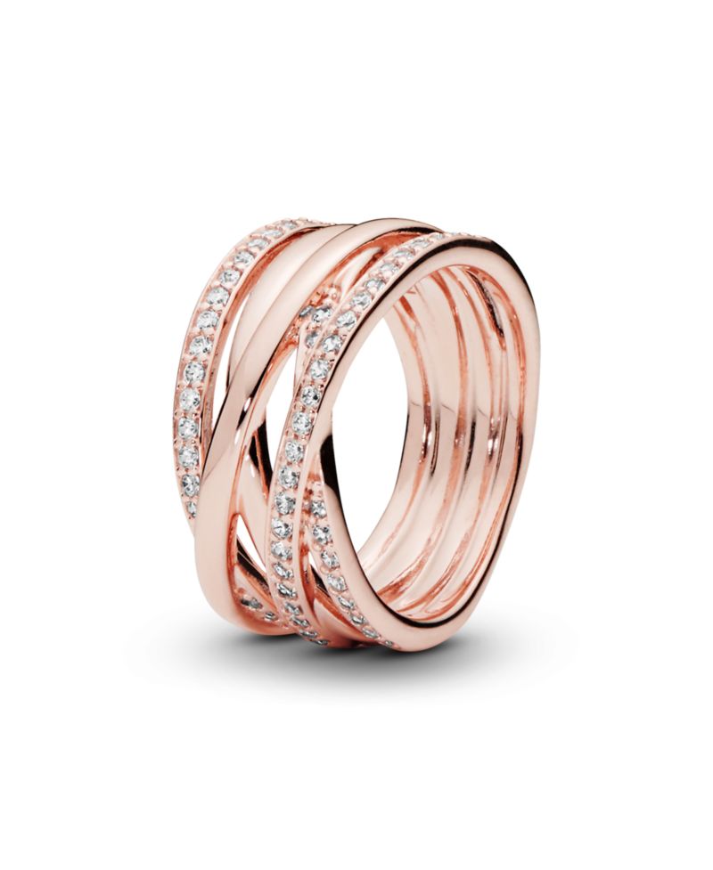 Cubic Zirconia Timeless Sparkling Polished Lines Ring