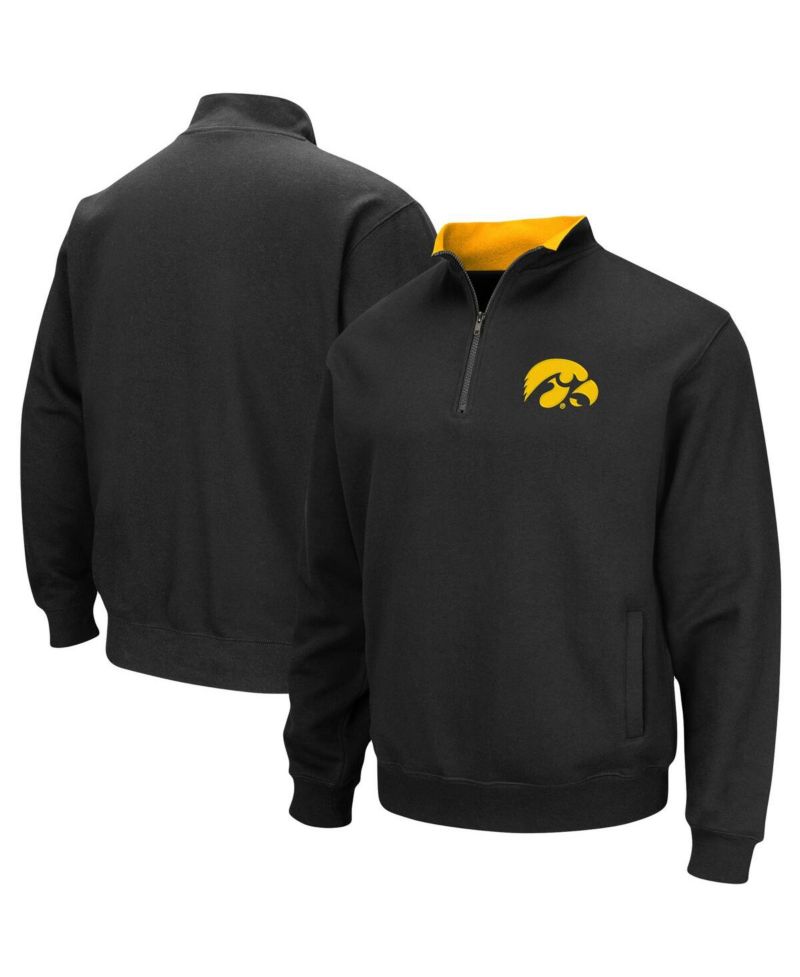 Men's Black Iowa Hawkeyes Big and Tall Tortugas Quarter-Zip Jacket