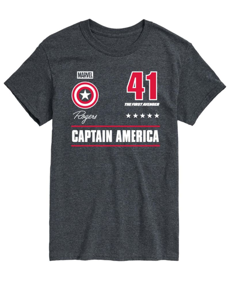 Men's Captain America Jersey Short-Sleeve Graphic T-Shirt