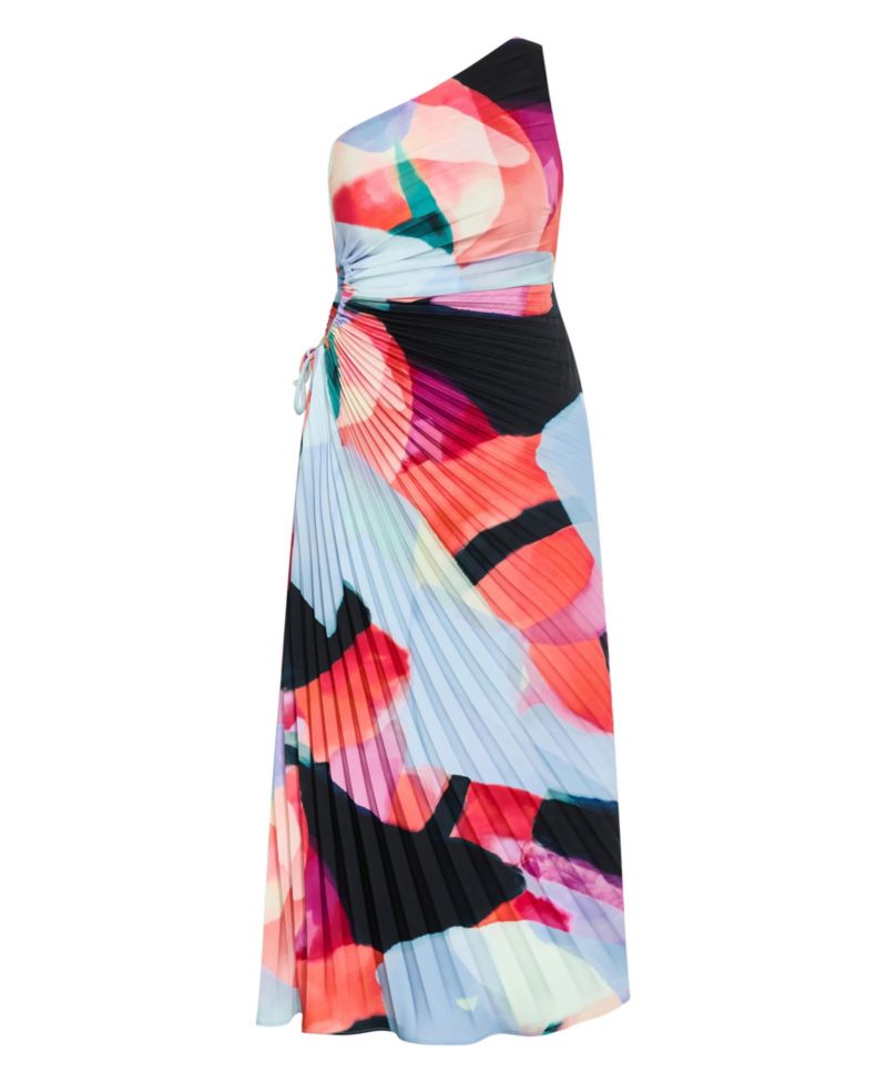 Women's Aliza Facet Print Pleat Maxi Dress