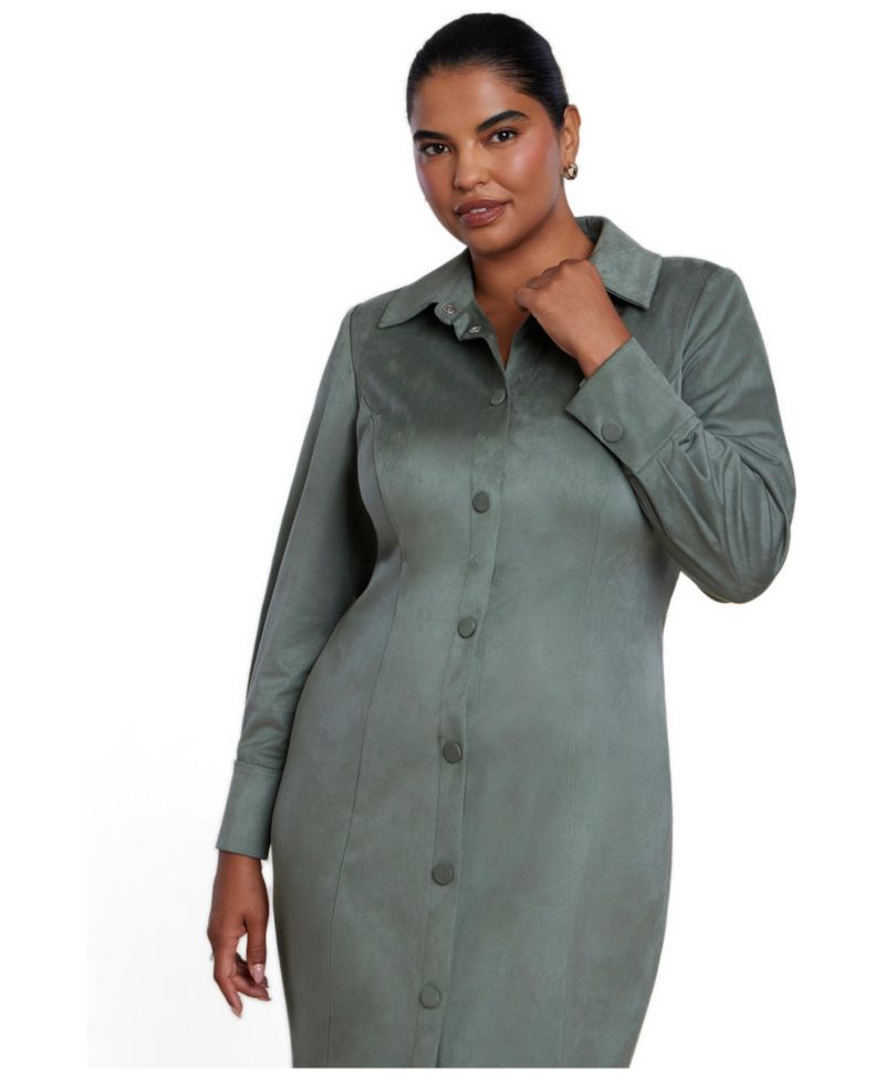Women's Suede Shirt Dress