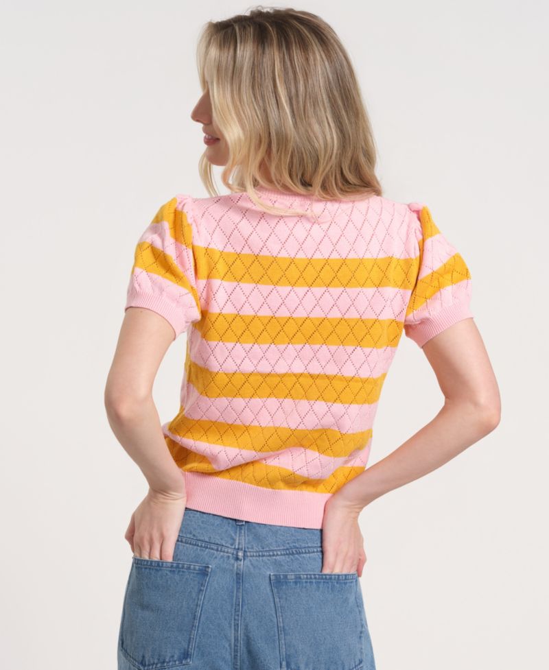 Women's Balloon Short-Sleeve Knitted Sweater