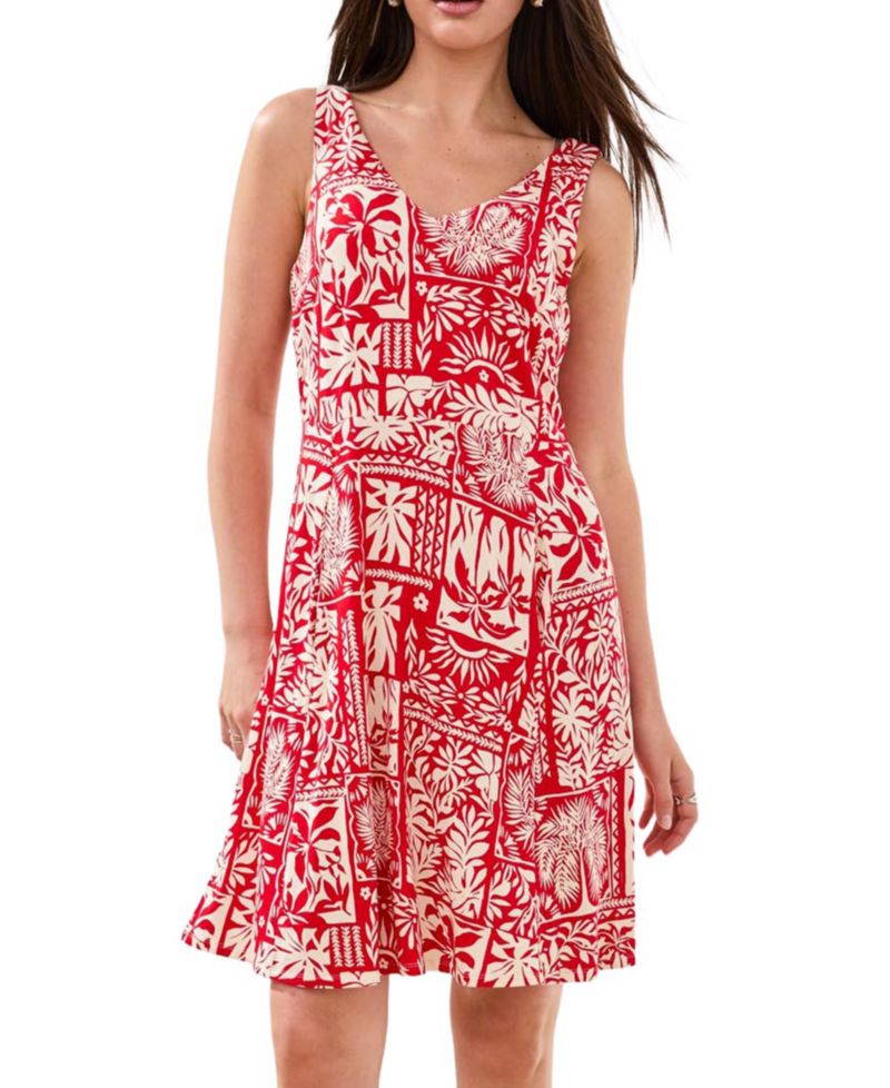 Women's Sleeveless Printed V-Neck Dress