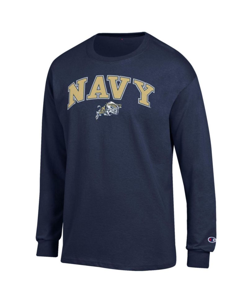 Men's Navy Midshipmen Arch Over Logo Long Sleeve T-Shirt