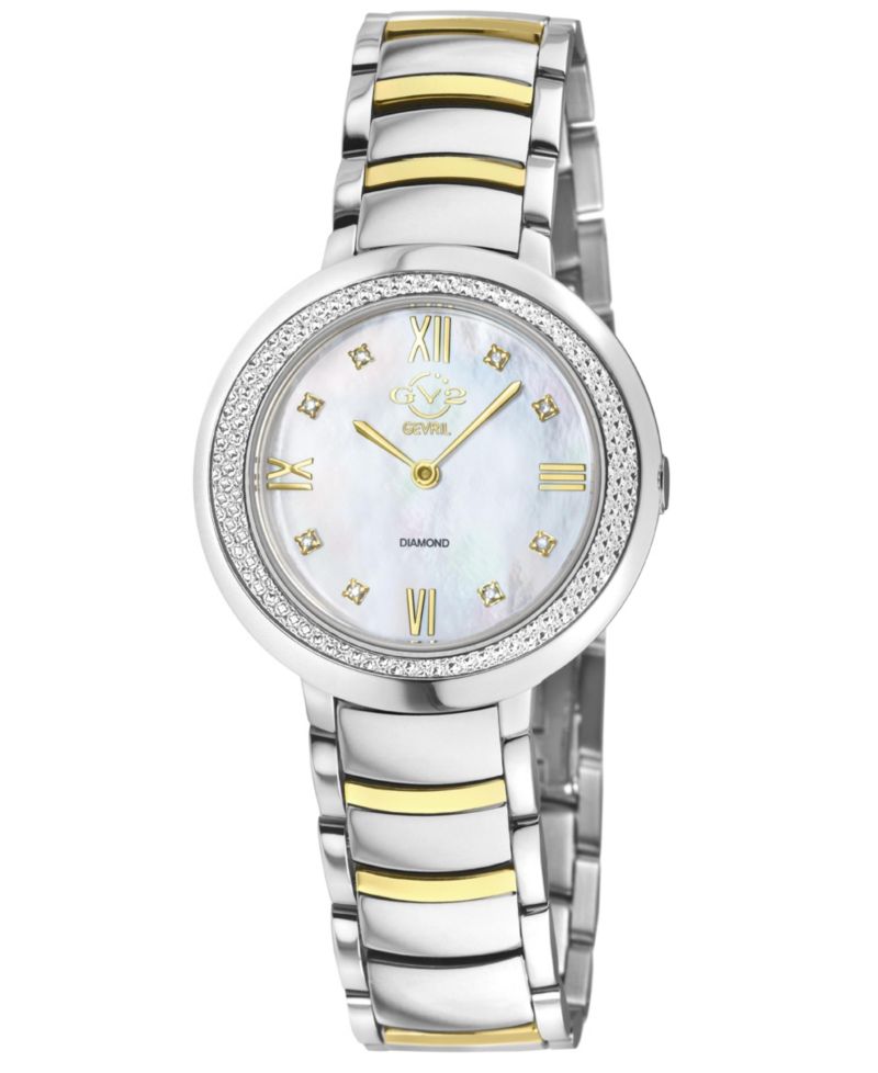 Women's Amalfi Swiss Quartz Two tone IPYG/SS Stainless Steel Bracelet Diamond Watch
