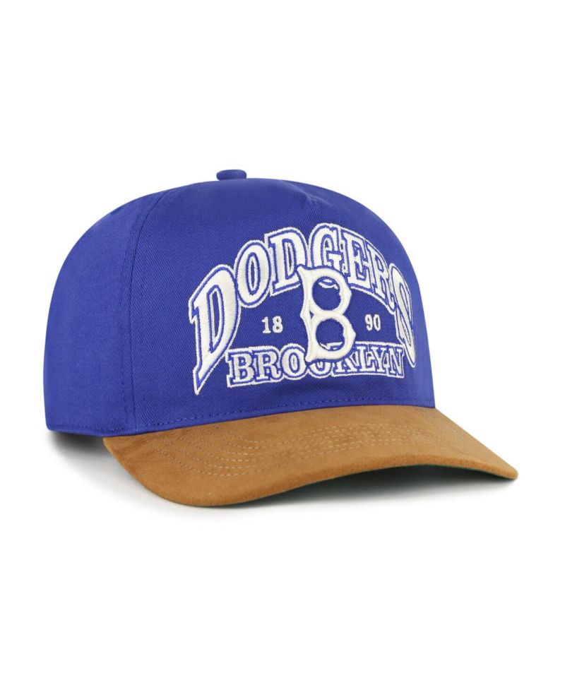 Men's Royal/Brown Brooklyn Dodgers Cooperstown Break Wood Suede Hitch Adjustable Hat