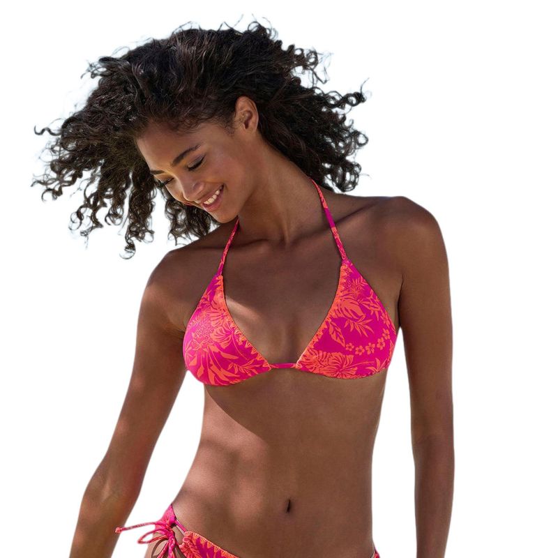 Women's Floral Print Tropical Removable Pads Triangle Bikini Top