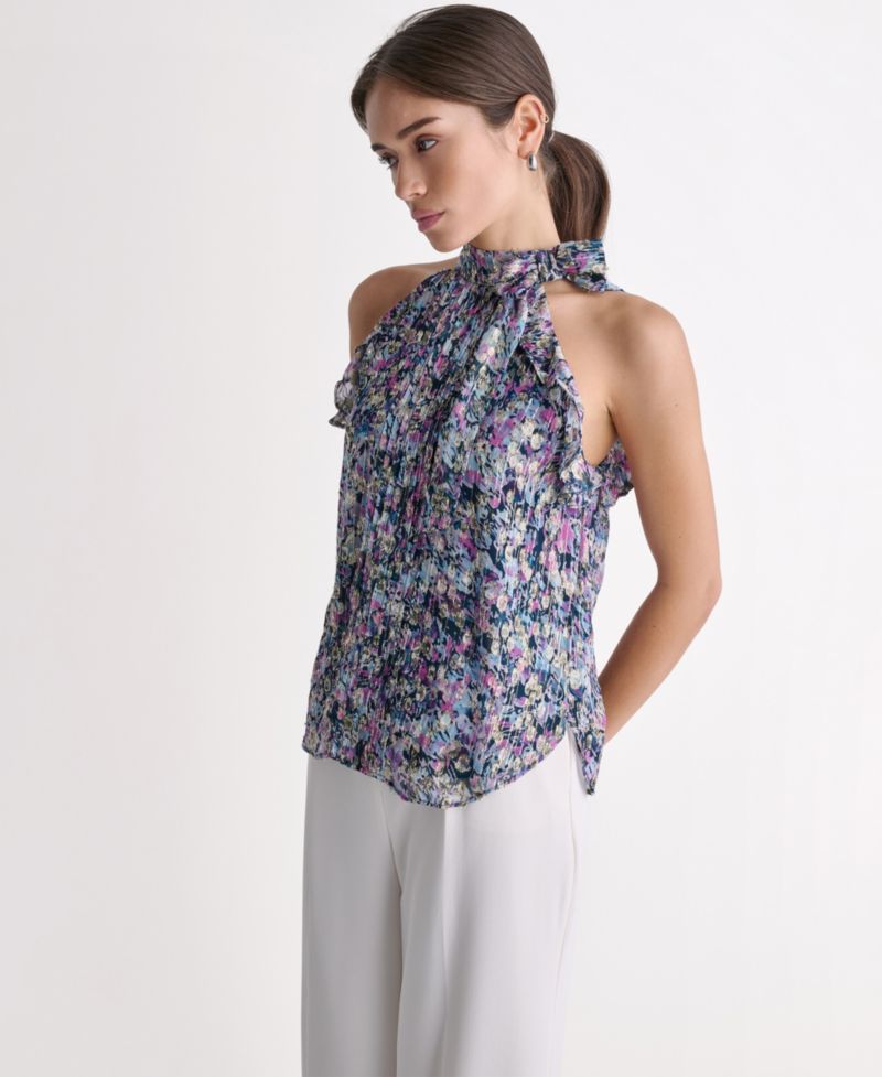 Women's Printed Sleeveless Halter Top