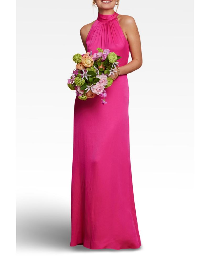 Women's Tilly Satin High Neck Bridesmaid Dress