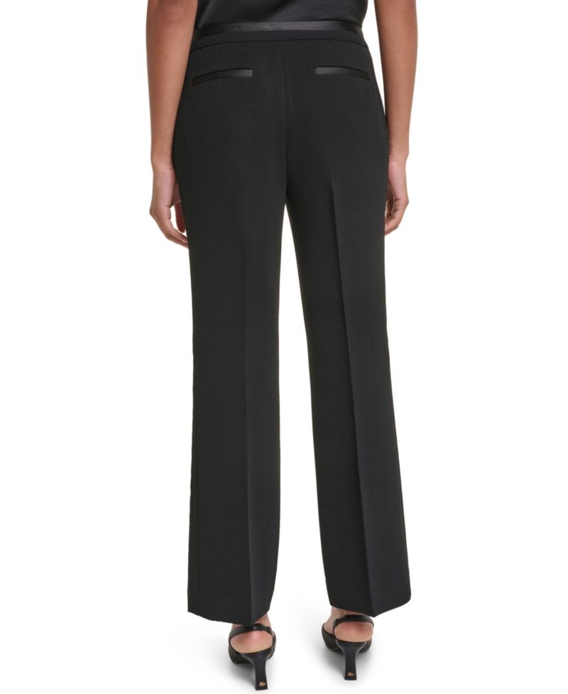 Petite Satin Mid-Rise Pants