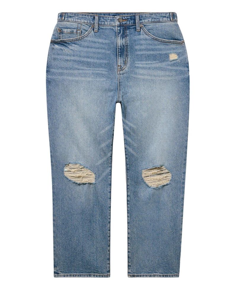 Plus Size High-Rise Straight Ankle Jeans