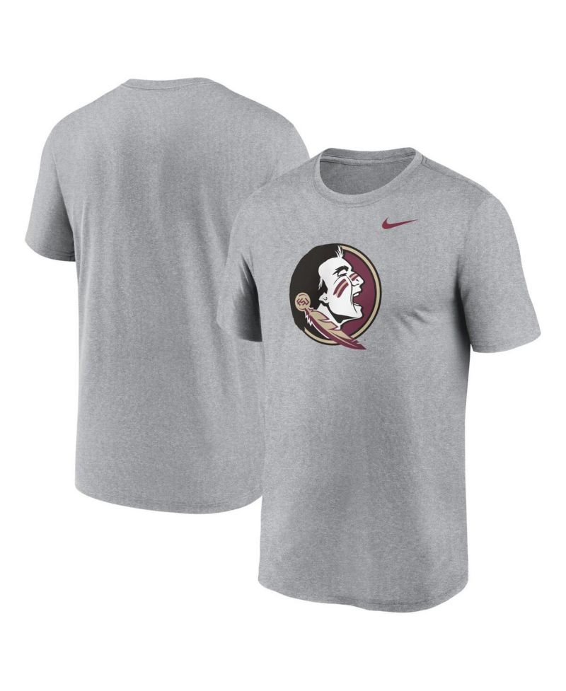 Men's Heather Gray Florida State Seminoles Primetime Legend Logo T-Shirt