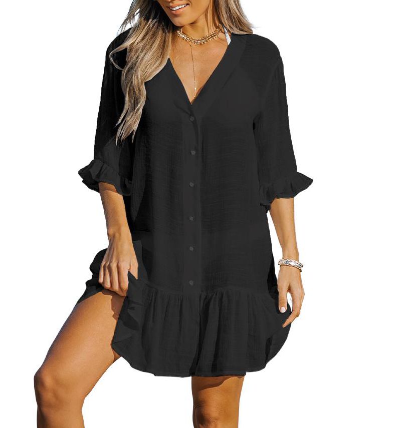 Women's Ruffled Swim Cover-Up Dress