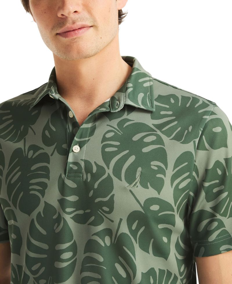 Men's Short-Sleeve Frond Print Golf Polo Shirt