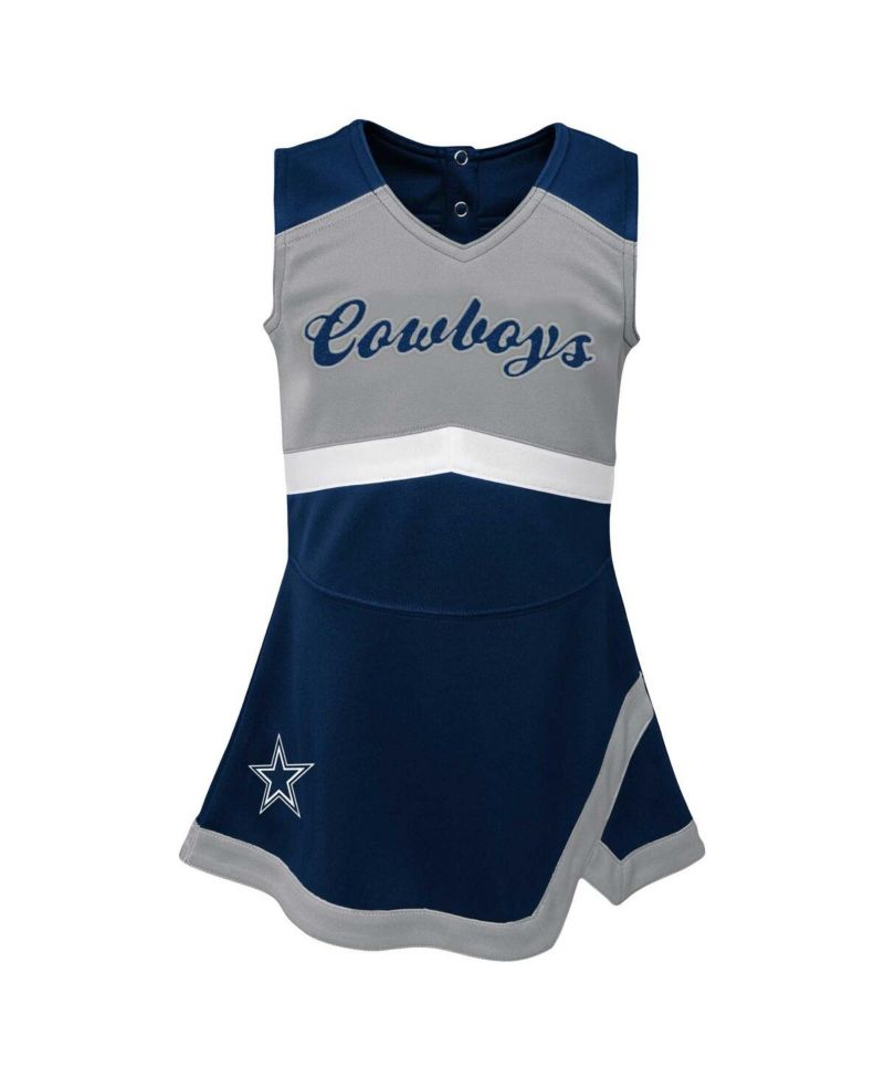 Girls Infant Navy Dallas Cowboys Cheer Captain Jumper Dress