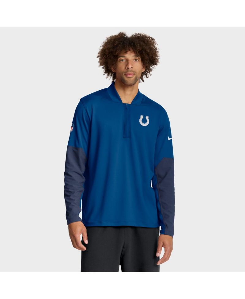 Men's Royal Indianapolis Colts Sideline Dri-FIT Half-Zip Pullover Sweatshirt