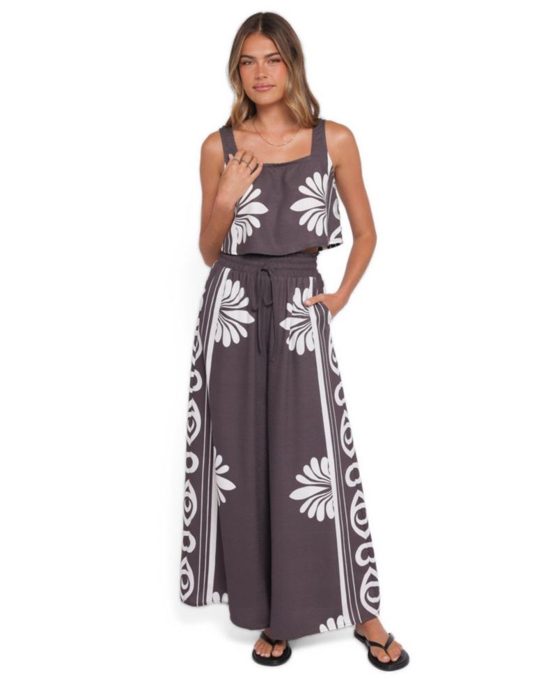 Women's Timothy Cropped Square-Neckline Wide-Leg Top and Pants, 2-Piece Set