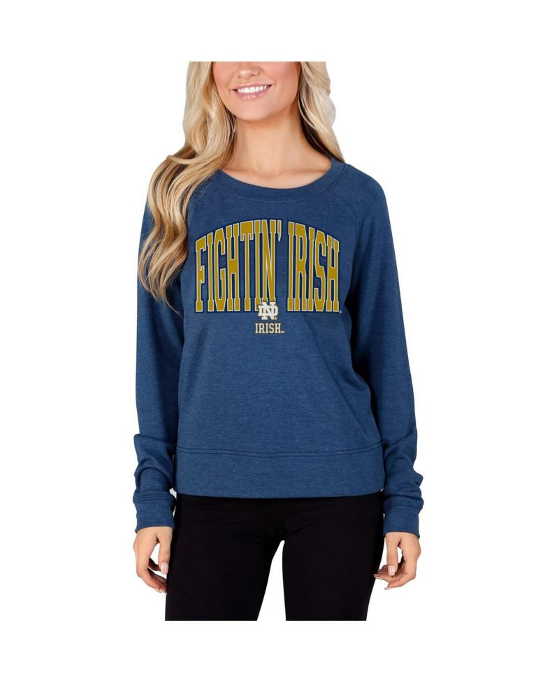 Women's Navy Notre Dame Fighting Irish Mainstream Terry Long Sleeve Top
