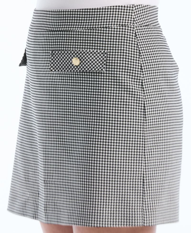 Petite Gingham Flap Pocket Skort